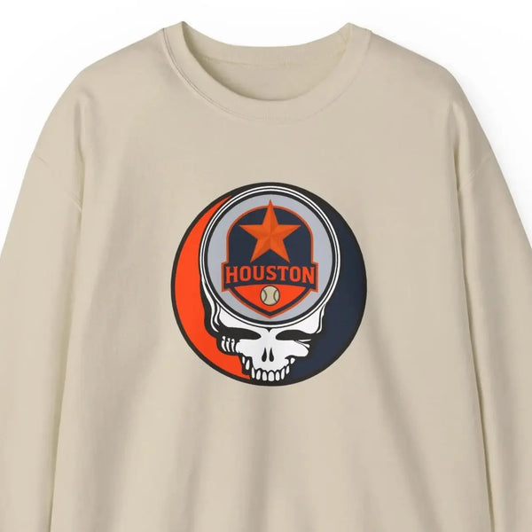 Grateful Dead - Houston Astros Stealie Grateful Dead Crewneck Sweatshirt - MLB - StealieShop